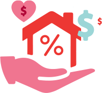 home loan with dollar sign icon