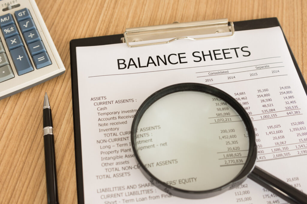 financial statement balance sheet for self-employed